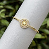 Adjustable Brass Micro Pave Clear Cubic Zirconia Ball Chain Slider Bracelets WG224B5-02-1