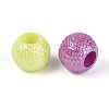 Pearlized UV Plating Opaque Acrylic European Beads SACR-T017-62M-2