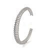 Brass Micro Pave Cubic Zirconia Hollow Cuff Bangles BJEW-D039-06P-1