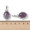 Natural Amethyst Oval Pendants G-NH0025-15P-08-3