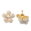 Rack Plating Flower Brass Stud Earrings EJEW-H016-08G-1