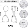 6Pcs 925 Sterling Silver Pendants Bails STER-SC0001-31-2