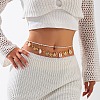 Summer Beach CCB & Faux Shell Tassel Glass Seed Beaded Double Layer Waist Chains WG83327-02-2