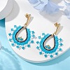 Glass Seed Beads Teardrop Dangle Stud Earrings EJEW-MZ00304-01-1