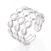 304 Stainless Steel Cuff Rings Components STAS-N113-02P-1
