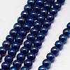 Electroplate Non-magnetic Synthetic Hematite Beads Strands G-J169A-8mm-03-1