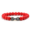 Blue turquoise alloy dumbbell jewelry bracelet for men's high-end and versatile accessories GK5142-18-1