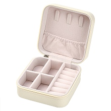 Imitation Leather Jewelry Zipper Box LBOX-T001-01A