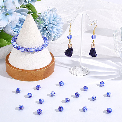 120pcs Handmade Millefiori Glass Round Beads LK-PA0001-05A-1
