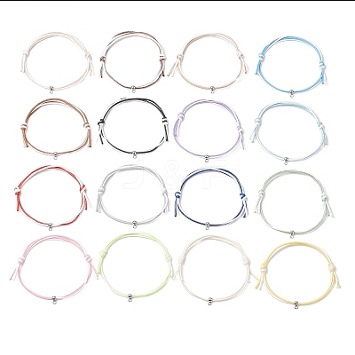 16Pcs Two Tone Waxed Polyester Cord Bracelets for Men Women BJEW-JB11790-1