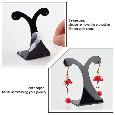 Acrylic Slant Back Single Earring Display Stands EDIS-WH0030-33A-1
