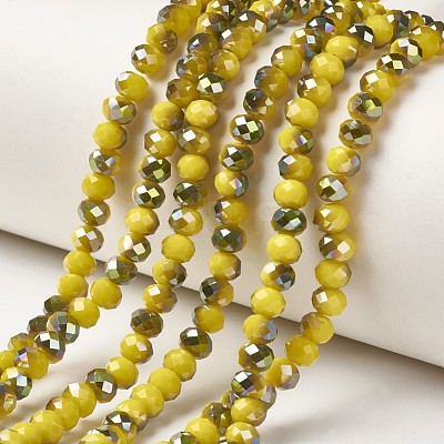 Electroplate Opaque Glass Beads Strands EGLA-A034-P6mm-S07-1