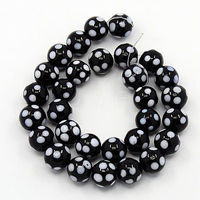 Handmade Lampwork Round Beads Strands LAMP-L007-10mm-01-1