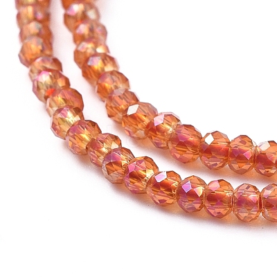 Electroplate Glass Beads Strands X-EGLA-F149-FR-03-1