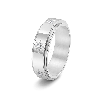 Rotatable Stainless Steel Finger Ring PW-WGC6D1D-19-1