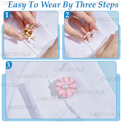6Pcs Flower Alloy Plastic Cufflinks FIND-CY0001-64-1