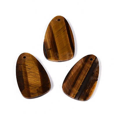 Natural Tiger Eye Pendants G-Q601-38B-1