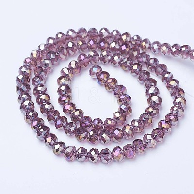 Electroplate Glass Beads Strands X-EGLA-A034-T8mm-B10-1