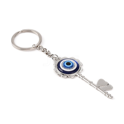 Evil Eye Resin Keychain KEYC-WH0029-18P-1