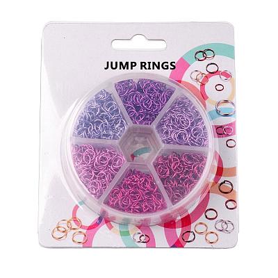 6 Colors Aluminum Wire Open Jump Rings ALUM-JP0001-01C-1