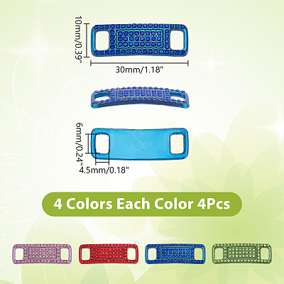 16Pcs 4 Colors Alloy Rhinestone Shoelace Buckle FIND-AR0006-25-1