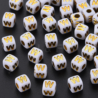 Opaque White Acrylic Beads MACR-Q242-010W-1