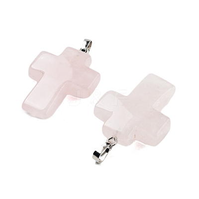 Natural Rose Quartz Pendants G-A231-02F-1