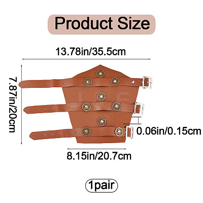 Adjustable PU Leather Cuff Wristband for Bikers AJEW-WH0415-25A-1