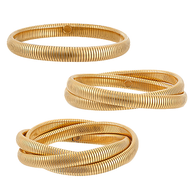 3Pcs 3 Styles Stainless Steel Bangles BJEW-PH0004-54-1