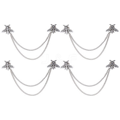 4Pcs Bee Alloy Hanging Chain Brooch FIND-CA0011-13AS-1