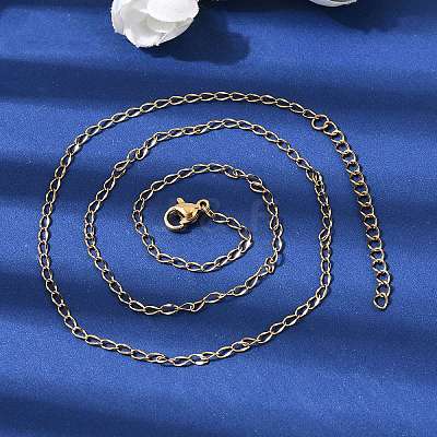 2MM Women's 304 Stainless Steel Twisted Chain Necklaces NJEW-A067-02G-1