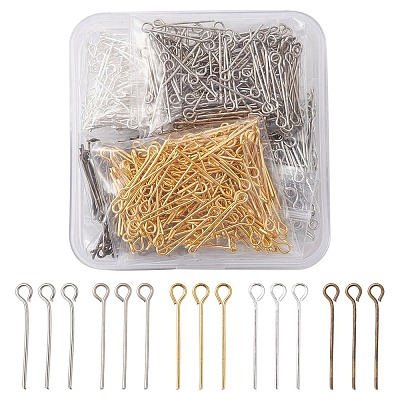 1000Pcs 5 Colors Iron Eye Pins IFIN-YW0001-69-1