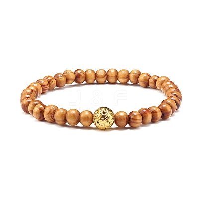 Oil Diffuser Yoga Beads Stretch Bracelet for Girl Women BJEW-JB06897-1