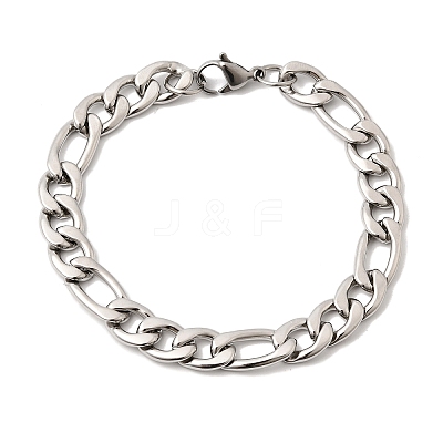 201 Stainless Steel Curb Chain Bracelets for Men STAS-T077-22A-02P-1
