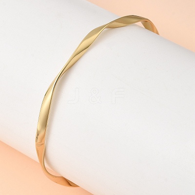 Twisted 304 Stainless Steel Bangles for Women BJEW-D408-06G-1