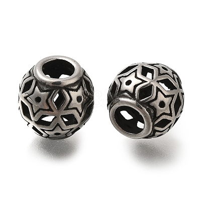 304 Stainless Steel European Beads STAS-D191-05F-AS-1