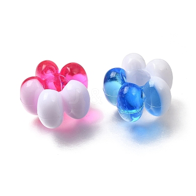 Opaque & Transparent Two Tone Acrylic European Beads AC-CBA9284-01-1