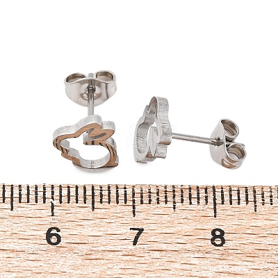 Tarnish Resistant 304 Stainless Steel Stud Earrings X-EJEW-N045-04P-1