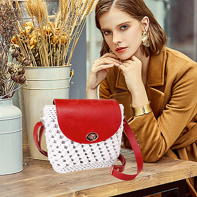 Handmade PU Leather Crochet Shoulder Bag Accessories Kits DIY-CL0002-52A-1