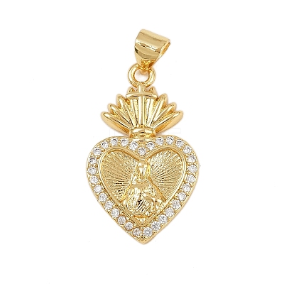Brass Micro Pave Cubic Zirconia Pendants KK-P323-11U-G02-1