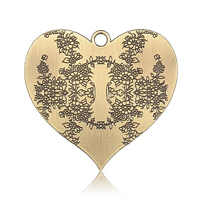 Cadmium Free & Nickel Free & Lead Free Tibetan Style Alloy Heart Big Pendants PALLOY-J564-14AB-NR-1