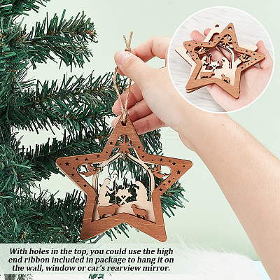 Wood Pendants LS-FIND-WH0162-09-1