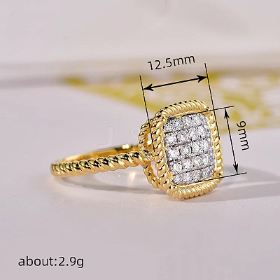 Brass Micro Pave Cubic Zirconia Finger Rings for Women FS-WG378B2-02-1