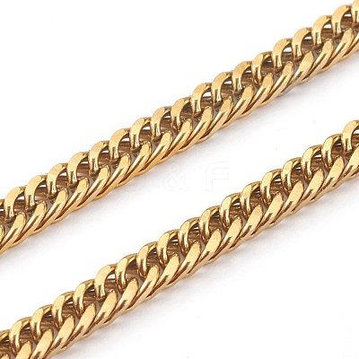 304 Stainless Steel Diamond Cut Cuban Link Chain Necklaces NJEW-JN03367-02-1