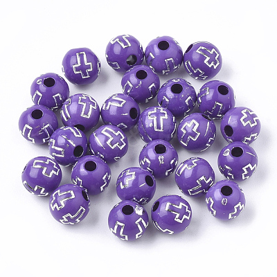 Plating Acrylic Beads PACR-Q113-10F-1