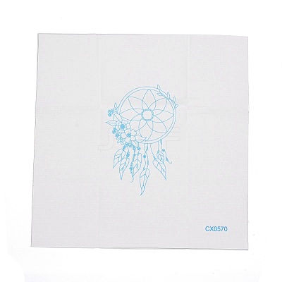 DIY Woven Net/Web with Feather Pattern Embroidery Kit DIY-O021-17A-1
