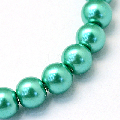 Baking Paint Pearlized Glass Pearl Round Bead Strands X-HY-Q003-10mm-29-1
