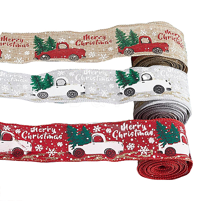 3 Strands 3 Colors Printed Linen Ribbon OCOR-GF0002-71-1