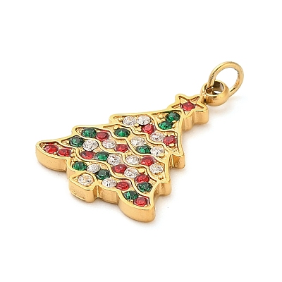 304 Stainless Steel Rhinestone Pendants FIND-I062-01G-01-1