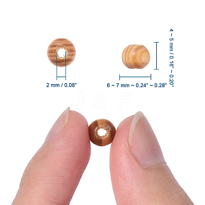 Undyed Natural Wood Beads X-TB611Y-6mm-LF-1